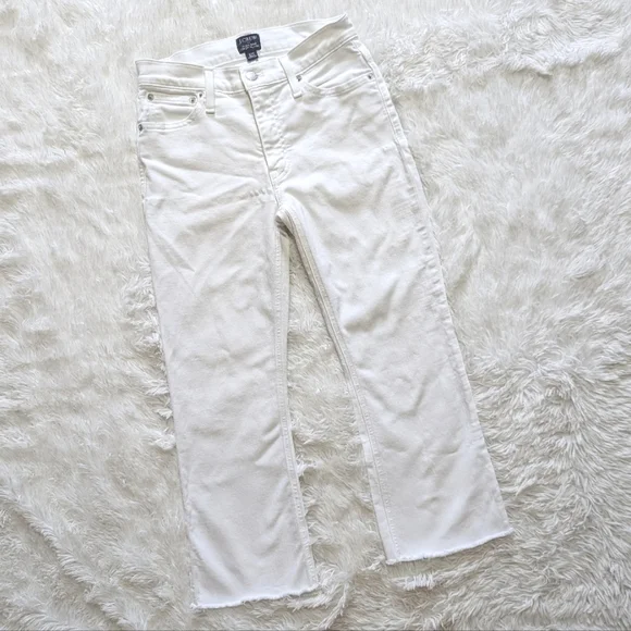 🔴SALE! J. Crew White High Rise Crop Flare Jean Size 27 Petite - Picture 3 of 16